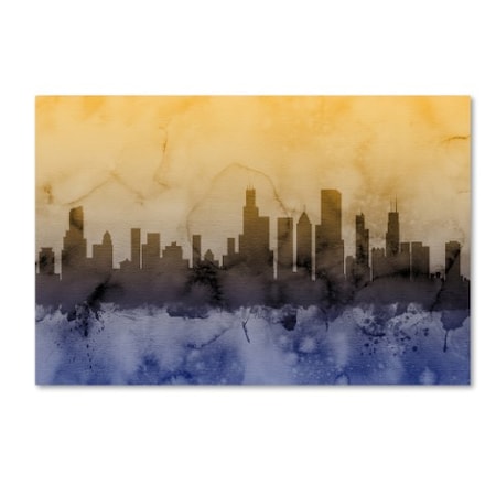Michael Tompsett 'Chicago Illinois Skyline IV' Canvas Art,16x24